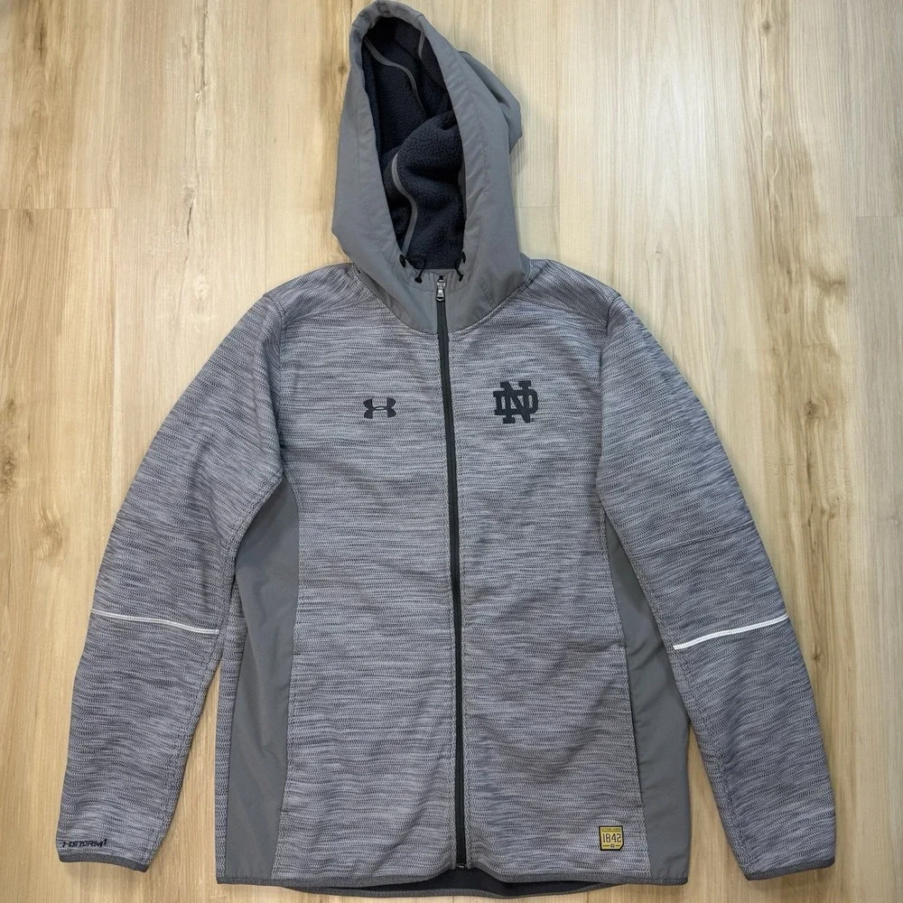 Under Armour Notre Dame Fighting Irish NCAA Mens Large Jacket Full Zip ColdGear